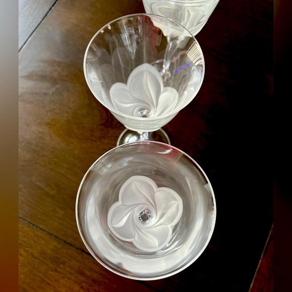 Crystal Etched Wine Glasses | D'Arques J.G Durand | Set of 6 Florence Pattern - Picture 9 of 9